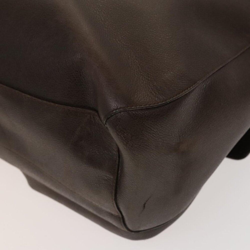 Authentic BVLGARI Shoulder Bag Leather Brown Silver - Picture 8 of 16